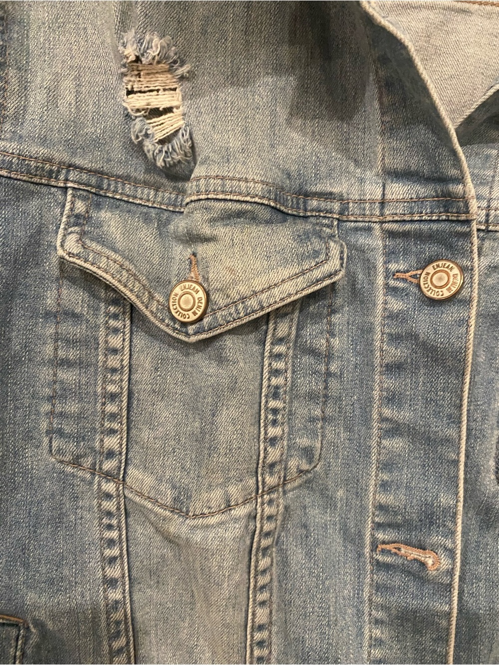 Enjean Denim Trucker Jacket Sz Large - Picture 8 of 14